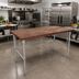 Thumbnail image #2 for John Boos 60-Inch x 24-Inch x 35-Inch American Black Walnut Wood Top Work Table with Galvanized Legs