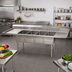 Thumbnail image #2 for Klinger's Trading Economy 4-Compartment Stainless Steel Sink with Dual Drainboards, 100 x 25-1/2 x 41 Inches