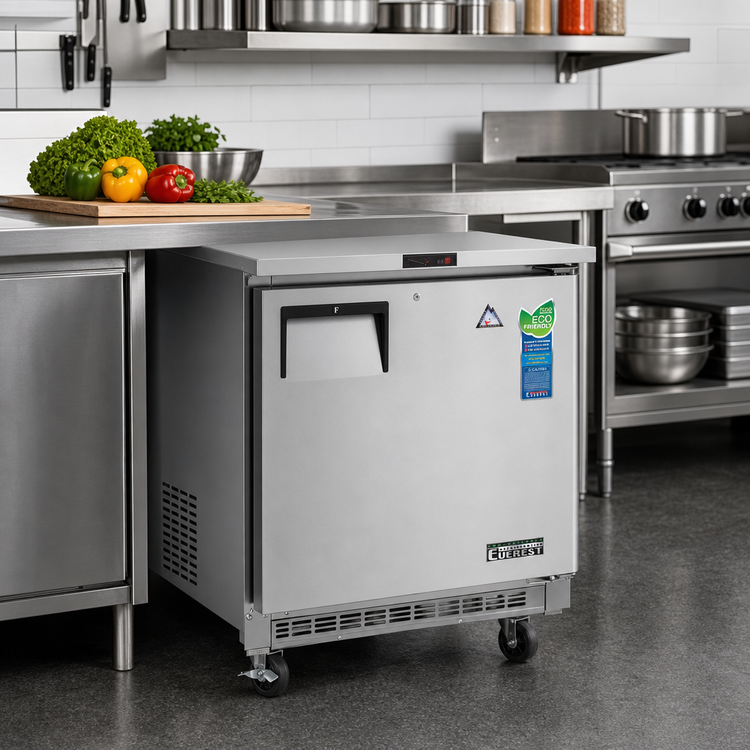 Product image #2 for Everest Refrigeration ETBF1 Back-Mount Undercounter Worktop Freezer, 1-Section, 7.5 Cu. Ft., Stainless Steel