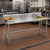 Thumbnail image #2 for Advance Tabco 144 Inch x 24 Inch Stainless Steel Work Table with 10 Inch Backsplash and Open Base