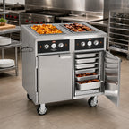 Thumbnail image #2 for FWE Tray Line HLC-6W6-7H-42-HWR Mobile Heated Serving & Holding Cabinet, 6-Well, 42-Pan, Stainless Steel