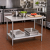 Thumbnail image #2 for John Boos Stallion 48 Inch x 24 Inch Stainless Steel Top Budget Work Table with Undershelf