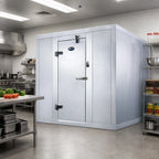 Thumbnail image #2 for AmeriKooler Quick Ship QC080877**FBRC-O-448A Outdoor 8 ft x 8 ft Walk-In Cooler with Aluminum Floor and Remote R-448A Refrigeration