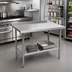 Thumbnail image #2 for John Boos Stallion 48-Inch x 18-Inch Stainless Steel Work Table with 1-1/2-Inch Backsplash and Undershelf