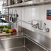Thumbnail image #2 for Wall-Mounted Double Pantry Mixing Faucet with 18-Inch Swing Nozzle
