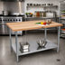Thumbnail image #2 for John Boos 36-Inch x 30-Inch Northern Hard Rock Maple Wood Top Work Table with Stainless Steel Undershelf