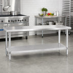 Thumbnail image #2 for Klinger's Trading SSGUD3072 72 x 30-Inch Stainless Steel Undershelf for Work Tables