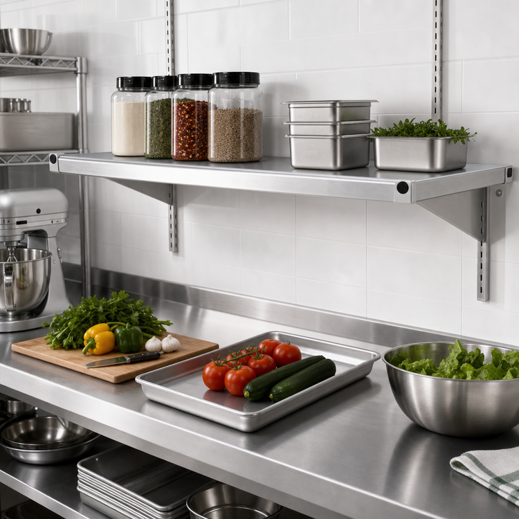 Product image #2 for New Age 20 x 36-Inch Adjustable Solid Aluminum Shelf with Marine Edge