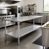 Thumbnail image #2 for Duke 144-Inch Stainless Steel Work Table with Undershelf, 30-Inch Deep, Without Backsplash