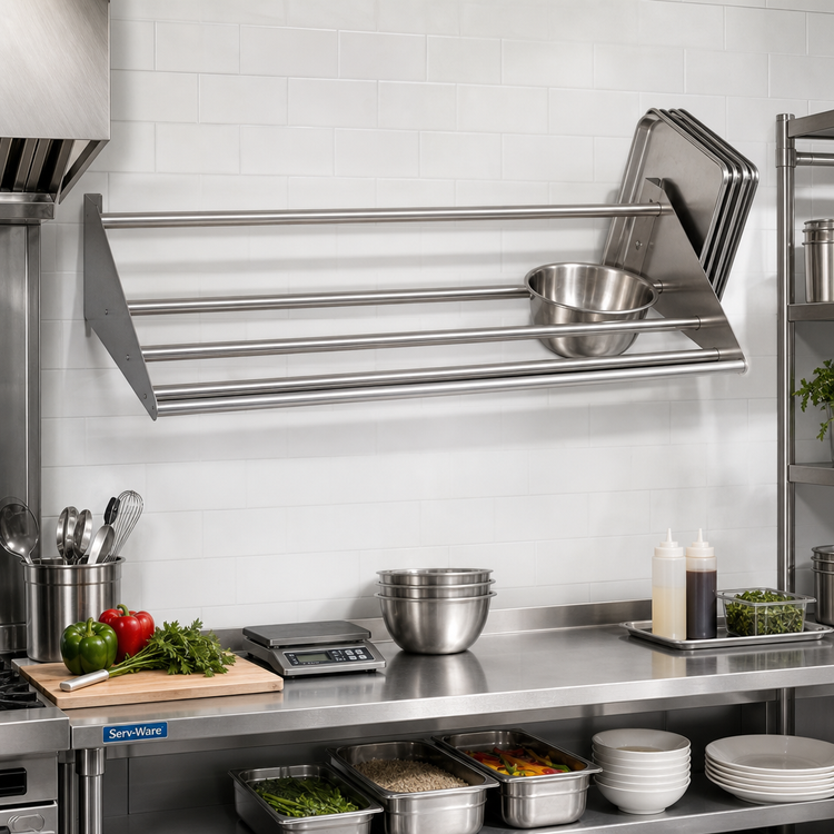 Product image #2 for Serv-Ware 42-Inch Wall-Mounted Tubular Slant Rack