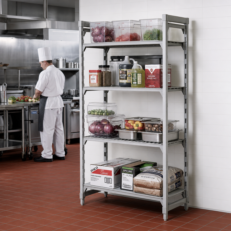 Product image #3 for Cambro Camshelving Premium 4-Shelf Vented and Solid Stationary Starter Unit, 21" x 24" x 84"