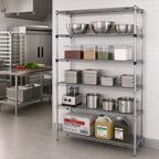 Thumbnail image #2 for Metro Super Erecta SEZ-244874C-S-42 Stationary Starter Wire Shelving Unit, 48W x 24D x 74H, Chrome, 6-Tier