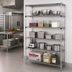 Thumbnail image #2 for Metro Super Erecta Stationary Starter Wire Shelving Unit, 48W x 24D x 74H, Chrome-Plated, 6-Tier