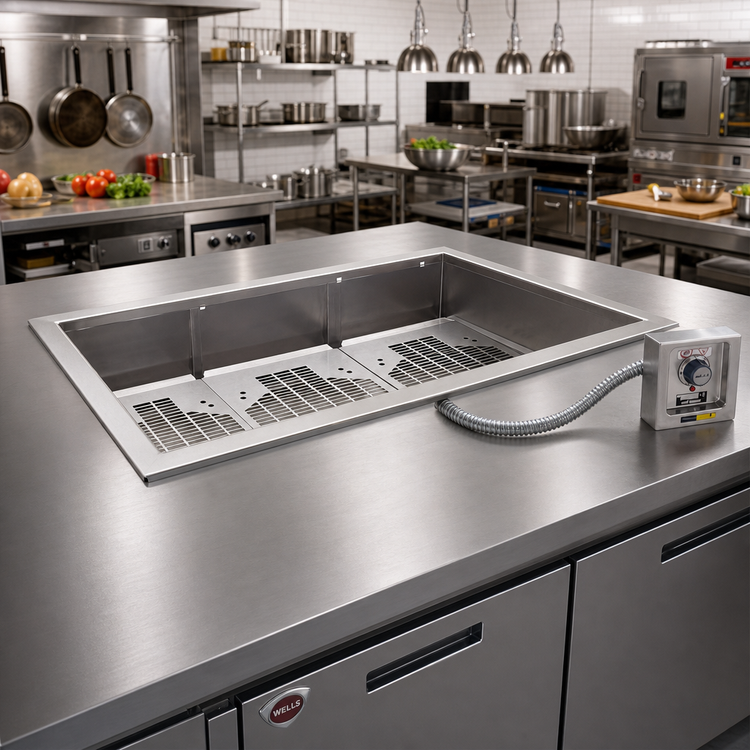 Product image #2 for Wells MDW300 Modular Three-Well Built-In Electric Dry Well Food Warmer for 12 x 20 Pans