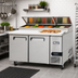 Thumbnail image #2 for Migali Competitor Series® 67-Inch Two-Section Refrigerated Pizza Prep Table, Side-Mount Self-Contained, 20.0 Cu. Ft.