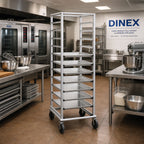 Thumbnail image #2 for Dinex DXPA72182612 Mobile Full-Height Aluminum Pan Rack, Open Sides, End Loading, 12-Pan Capacity