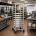 Thumbnail image #2 for Dinex Mobile Full-Height Aluminum Pan Rack with Open Sides for 12 Full-Size Sheet Pans