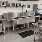 Thumbnail image #2 for Eagle Group BlendPort® BPS-1854-3-18L-FC 3-Compartment 16-Gauge 304 Stainless Steel Sink, 18 x 18 Bowls, 14-Inch Deep, Left Drainboard