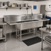 Thumbnail image #2 for BlendPort BPFC Series 3-Compartment 16-Gauge 304 Stainless Steel Commercial Sink with Left Drainboard, 18 x 18 Bowls