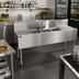 Thumbnail image #3 for Perlick TS Series 60-Inch Triple-Compartment Stainless Steel Underbar Sink Unit with Left and Right Drainboards and 6-Inch Backsplash