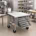 Thumbnail image #2 for Advance Tabco 30-Inch x 30-Inch Mobile Stainless Steel Mixer Table with 6-Pan Rack