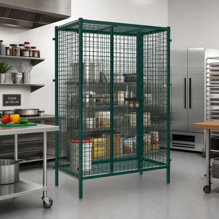 Product image #2 for EagleGard Stationary Wire Security Cage with Dual Padlock Doors, 39-1/4 x 27-1/4 x 67 Inches