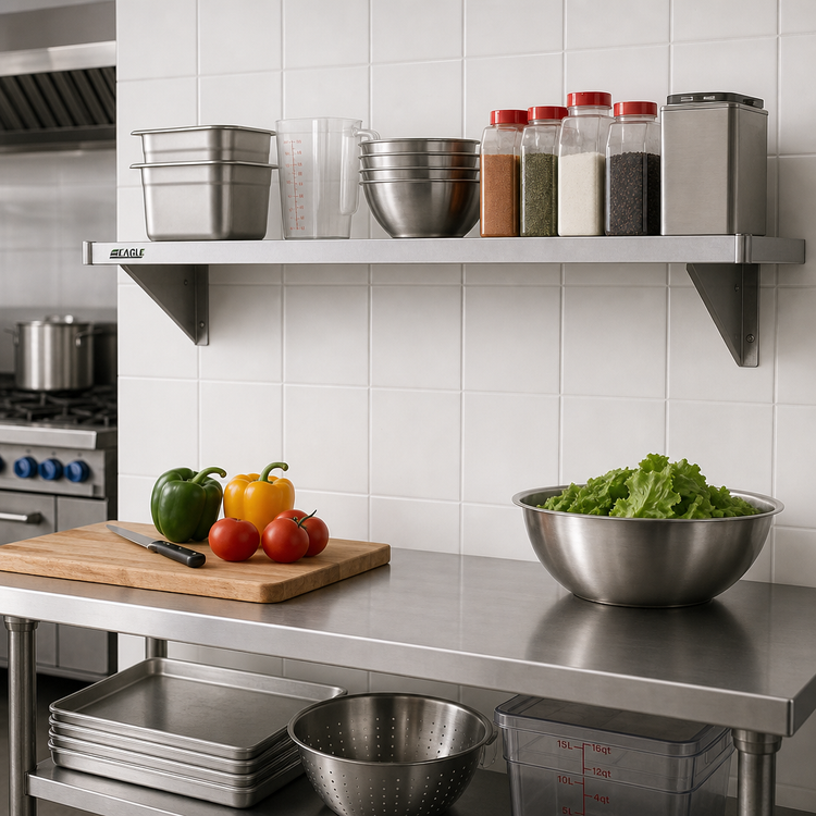 Product image #2 for Eagle Group SS1842G Solid Galvanized Shelf, 42 x 18 Inches, 600 lb. Capacity