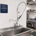 Thumbnail image #2 for EverSteel 8-Inch Wall Mount Pre-Rinse Mixing Faucet with Add-On Faucet, 12-Inch Swing Nozzle and Blue Spray Valve
