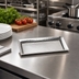 Thumbnail image #2 for American Metalcraft Hammered Rectangular 18/8 Stainless Steel Serving Tray, 12 x 7 x 1 Inch