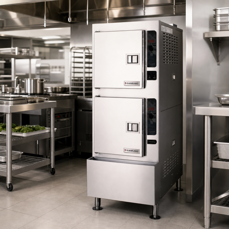 Product image #2 for Cleveland Range SteamCraft Gemini 10 Two-Compartment Floor Model Electric Pressureless Convection Steamer