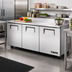 Thumbnail image #2 for True TWT-72-HC 72-Inch Three-Section Solid Door Worktop Refrigerator with Rear-Mounted Self-Contained R290 Refrigeration