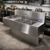 Thumbnail image #3 for BK Resources Slim-Line 3-Compartment Underbar Sink with Left and Right Drainboards
