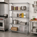 Thumbnail image #2 for Quantum WR86-1436S 4-Shelf Stainless Steel Wire Shelving Starter Unit, 36"W x 12"D x 86"H, Stationary