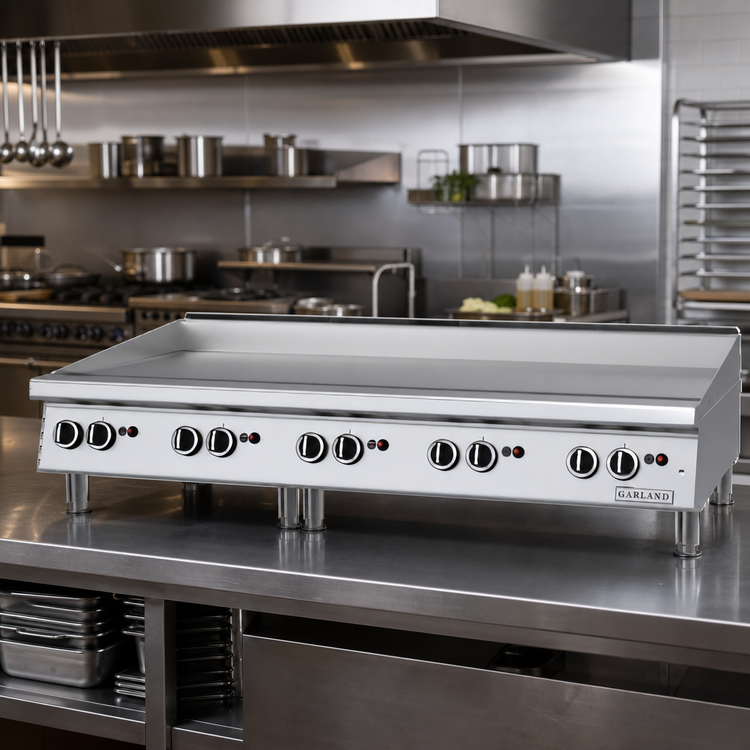 Product image #2 for Garland 60-Inch Heavy-Duty Countertop Gas Griddle with Thermostatic Controls and Smooth Steel Plate