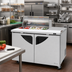 Thumbnail image #2 for Turbo Air Super Deluxe 48 1/4-Inch Two-Section Clear Top Refrigerated Sandwich/Salad Prep Table with 8-Pan Opening