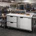 Thumbnail image #3 for Beverage-Air Two-Section 60-Inch Sandwich Prep Table Refrigerated Counter with 10-Pan Top, Drawers, and Door