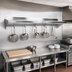 Thumbnail image #2 for John Boos Stallion 132-Inch Wall-Mounted Pot Rack Shelf, 14-Gauge Stainless Steel