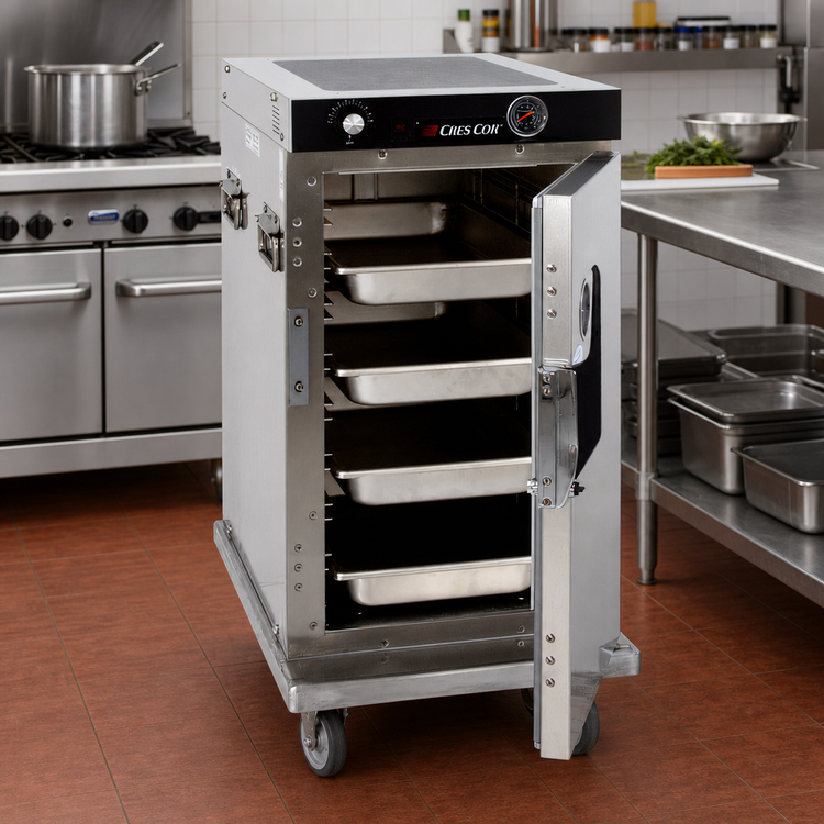 Product image #2 for Cres Cor Half-Size Mobile Insulated Stainless Steel Heated Cabinet for 8 12 x 20 Pans
