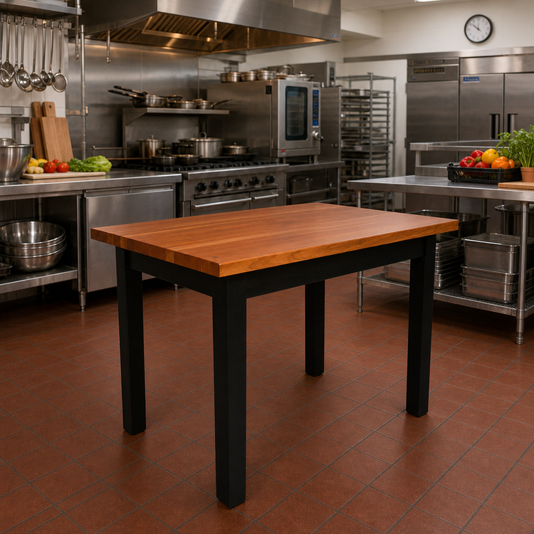 Product image #3 for John Boos Rouge et Noir Le Classique 36" x 25" American Cherry Island Work Table with Varnique Finish