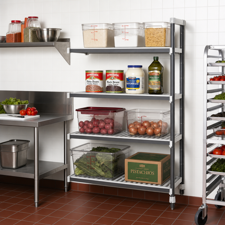 Product image #2 for Camshelving Elements XTRA 18 x 42 x 64 Stationary Add-On Shelving Unit, 4-Shelf Vented, Speckled Gray