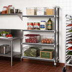 Thumbnail image #2 for Cambro Camshelving® Elements EXA184264V4480 Stationary Add-On Shelving Unit, 4-Tier Vented, 18 x 42 x 64 in, Speckled Gray