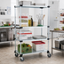 Thumbnail image #2 for Quantum 4-Shelf Mobile Shelving Cart with Solid Galvanized Steel Shelves, 48 x 18 x 80 Inches