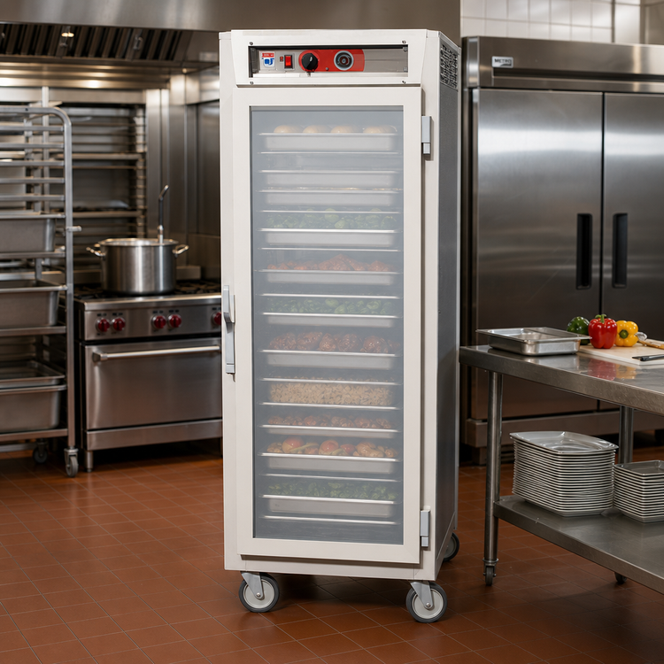 Product image #2 for Metro C5 6 Series Full-Height Mobile Pass-Thru Heated Holding Cabinet with Double-Pane Tempered Glass Doors, 35-Pan Capacity