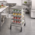 Thumbnail image #2 for Advance Tabco Low-Profile Mobile Half-Size Can Rack with Stainless Steel Top, 54 #10 or 72 #5 Can Capacity