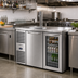 Thumbnail image #2 for 48-Inch Two-Section Flat-Top Refrigerated Draft Bar Cooler with 1 Beer Column, Solid and Glass Doors, Stainless Steel