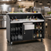 Thumbnail image #2 for Deluxe 63-Inch Indoor Portable Bar with Ice Bin, Locking Cabinets and Speed Rails