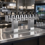 Thumbnail image #2 for Perlick Corporation 4006-18BX18BPC2 Back-to-Back Bridge Tee Draft Beer Tower, Extra-High Countertop, Glycol-Cooled, 36 Faucets, Polished Chrome