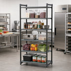Thumbnail image #2 for Cambro Camshelving® Basics Plus CBU213684V5580 5-Tier Stationary Polymer Shelving Unit, 21 x 36 x 84 Inches, Vented, Brushed Graphite