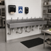 Thumbnail image #2 for Advance Tabco 6-Station Wall-Mounted Multiwash Hand Sink with Knee Valves and Gooseneck Spouts, 120-Inch, 16-Gauge 304 Stainless Steel