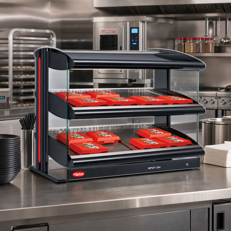 Product image #2 for Hatco Spot On Countertop Horizontal Dual-Shelf Heated Zone Merchandiser Warmer